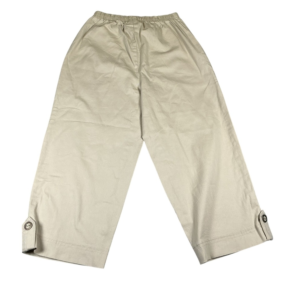 d&co Denim & Company Capri Pants Womens XXS‎ Beige Cotton Stretch Pull On
